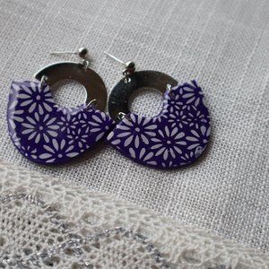 Purple passion polymer clay earrings, gifts for woman, handmade